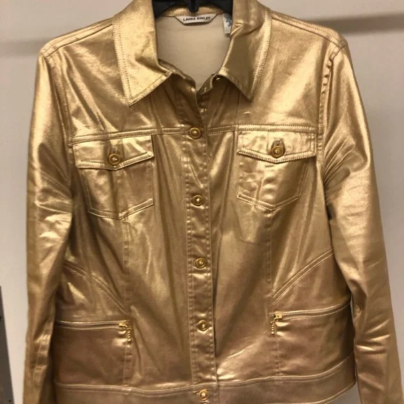 Laura Ashley Jackets Coats Laura Ashley Gold Womens Jacket